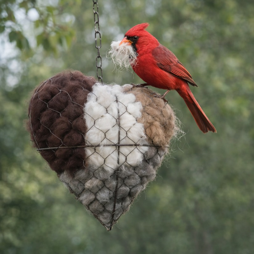 🔥LAST DAY 50% OFF - 🕊️🏡Handmade Natural Alpaca Fiber Bird Nesting Heart❤️A Cozy Gift for Birds