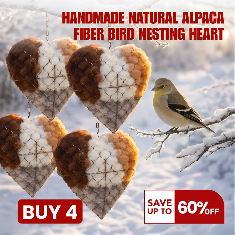 🔥LAST DAY 50% OFF - 🕊️🏡Handmade Natural Alpaca Fiber Bird Nesting Heart❤️A Cozy Gift for Birds
